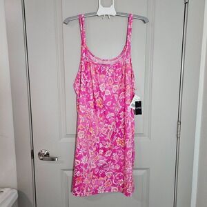 NEW Lauren Ralph Lauren Nightgown Women 3X Peach Floral Print Pink